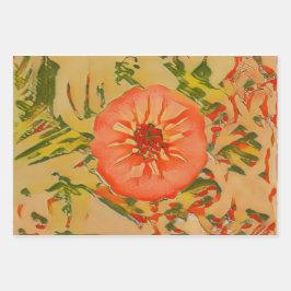 Hoja De Papel De Regalo Flor rosa abstracta