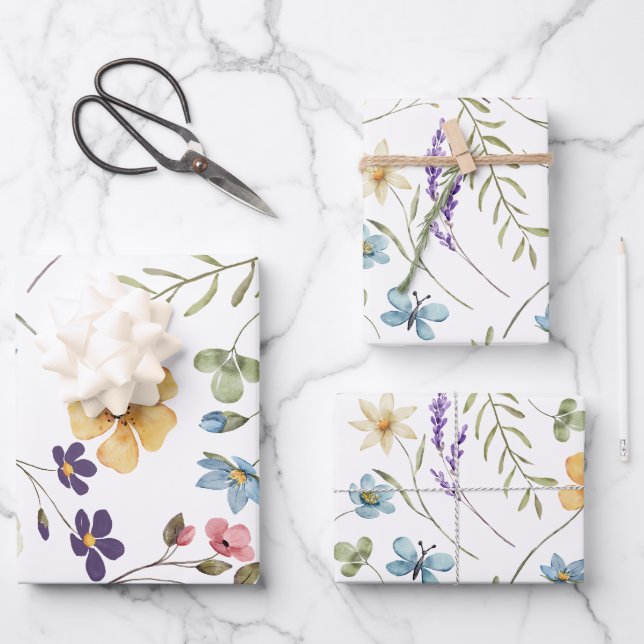 Hoja De Papel De Regalo Flor silvestre (Anverso)