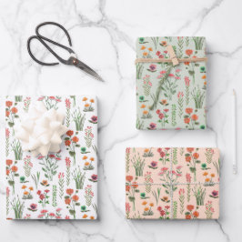 Hoja De Papel De Regalo Flor silvestre colorida ducha de novia