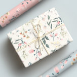 Hoja De Papel De Regalo Flor silvestre rosa y sabrosa pastel acuarela<br><div class="desc">Disfrute de este magnífico y romántico diseño con suaves flores silvestres pastel en un ambiente pastel.</div>
