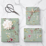 Hoja De Papel De Regalo Flor silvestre Sage Green Floral<br><div class="desc">Papel de envoltura floral verde de flores silvestres moderno.</div>