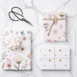 Hoja De Papel De Regalo Flora acuarela