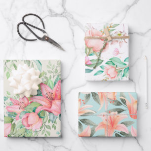 Hoja De Papel De Regalo Flora acuarela