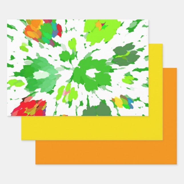 Hoja De Papel De Regalo Flora de arte pop acuarela (Set)