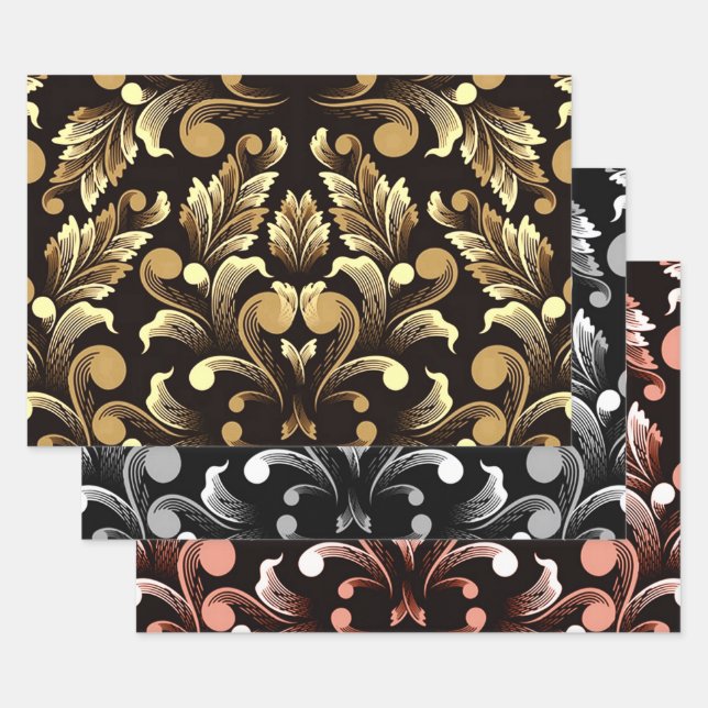 Hoja De Papel De Regalo Floral abstracta moderna (Set)