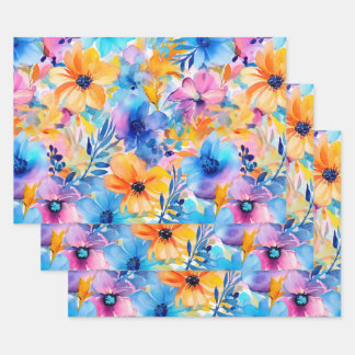Hoja De Papel De Regalo Floral acuarela tropical