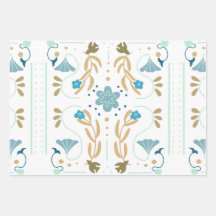 Floral azul de primavera escandinava