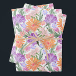 Hoja De Papel De Regalo Floral colorida de moda<br><div class="desc">naranja de moda,  flores rosadas y violetas con una elegante vegetación,  este papel de envoltura es perfecto para cualquier ocasión de regalo - perfecto para bodas,  duchas de novias,  cumpleaños y duchas para bebés.</div>