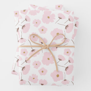 Hoja De Papel De Regalo Floral de margarita rosa