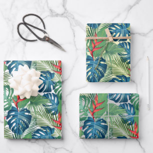 Hoja De Papel De Regalo Floral de vegetación tropical
