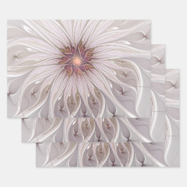 Hoja De Papel De Regalo Floral Fantasy, Abstract Modern Pastel Flower