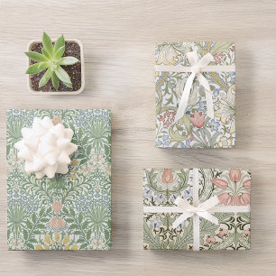 Hoja De Papel De Regalo Floral Jardín Eden Golden Lily Morris Patrones