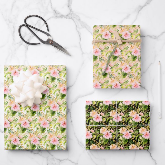 Hoja De Papel De Regalo Floral Jungla Tropical (Anverso)