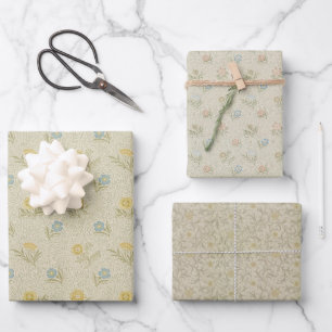 Hoja De Papel De Regalo Floral Morris Polvo Flores Pequeñas Vintage