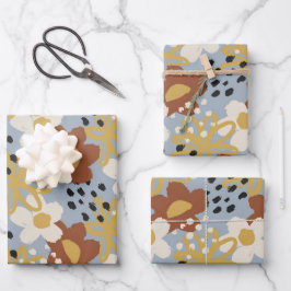 Hoja De Papel De Regalo Floral orgánica plana