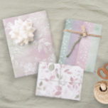 Hoja De Papel De Regalo Floral Pastel Floral Lavanda Verde Rosa<br><div class="desc">Un trío de diseños para ese regalo especial. Este conjunto incluye tres diseños florales. Vea nuestra línea completa de productos de envolvimiento de regalo en nuestra tienda Zazzle.</div>
