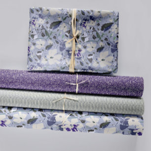 Hoja De Papel De Regalo Floral Purple Clematis Patterns Decoupage Gift
