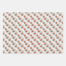 Hoja De Papel De Regalo Floral rosa ventilado