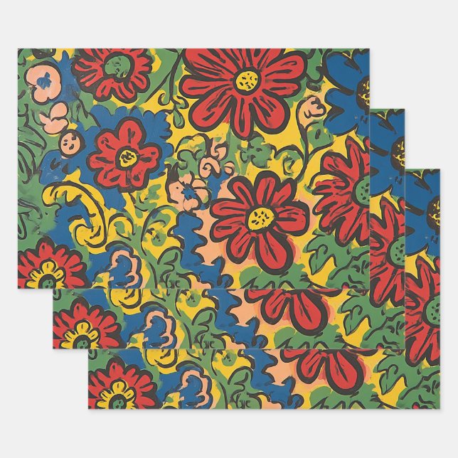 Hoja De Papel De Regalo Floral Symphony (Set)