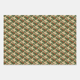 Hoja De Papel De Regalo Floral verde