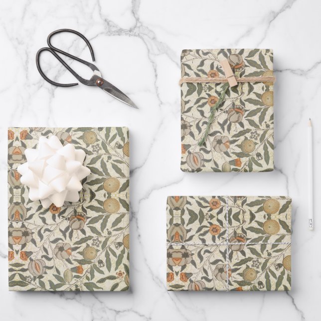 Hoja De Papel De Regalo Floral virgen William Morris Fruit (Anverso)