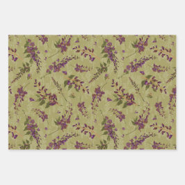 Hoja De Papel De Regalo Floral y rayas femeninas