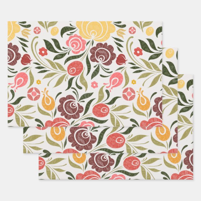 Hoja De Papel De Regalo Floral - Zoe (Set)