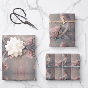 Hoja De Papel De Regalo Floreciente Serenidad Etéreo Arte Fantasía Rosa
