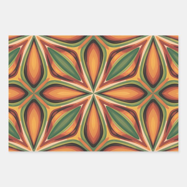Hoja De Papel De Regalo Florecimiento Retro (Anverso)