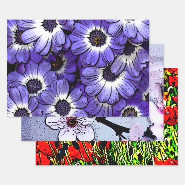 Hoja De Papel De Regalo Flores (Set)
