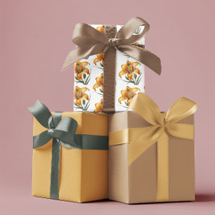 Hoja De Papel De Regalo Flores amarillas, mostaza y el Día de la Madre de 