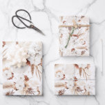 Hoja De Papel De Regalo Flores blancas y marfil de terracota botánico boho<br><div class="desc">Papel de regalo elegante botánico boho con flores blancas y marfil de terracota</div>