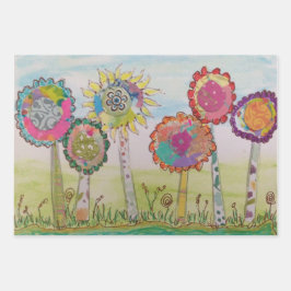 Hoja De Papel De Regalo Flores caprichosas