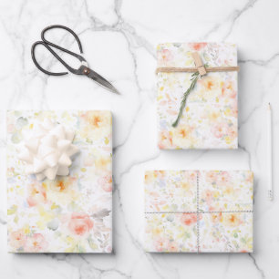 Hoja De Papel De Regalo Flores coloridas Jardín de flores silvestres Elega