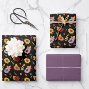 Hoja De Papel De Regalo Flores Coloridas Polvorientas Patrón Elegante Lind