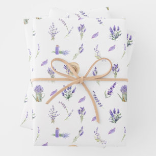 Hoja De Papel De Regalo Flores de agua Pastel Lavender