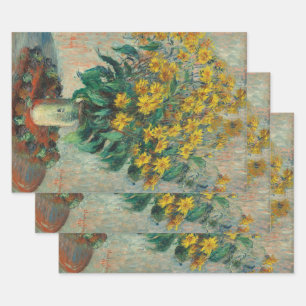 Hoja De Papel De Regalo Flores de alcachofa de Jerusalén por Claude Monet