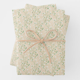 Hoja De Papel De Regalo Flores de aliento del bebé Boda de bautismo de Mod