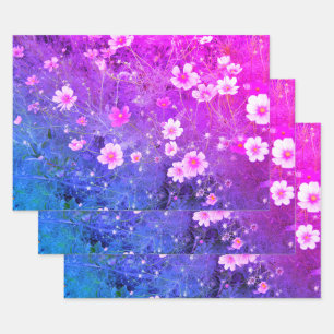 Hoja De Papel De Regalo Flores de bipinato de Cosmos rosados en plena flor
