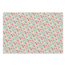 Flores De Campo Acuarela En Rojo Y Azul Dulce