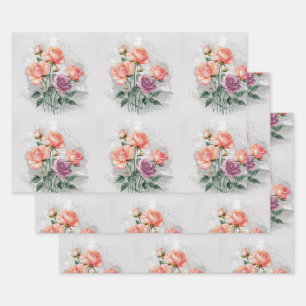 Hoja De Papel De Regalo Flores de cobre