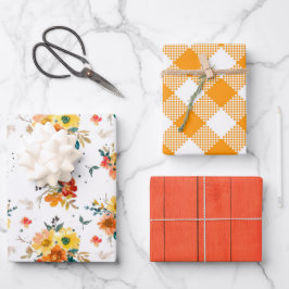 HOJA DE PAPEL DE REGALO FLORES DE COLOR ACUÁTICO DE OTOÑO PLACAS Y REPRODU