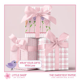 Hoja De Papel De Regalo Flores de corazón