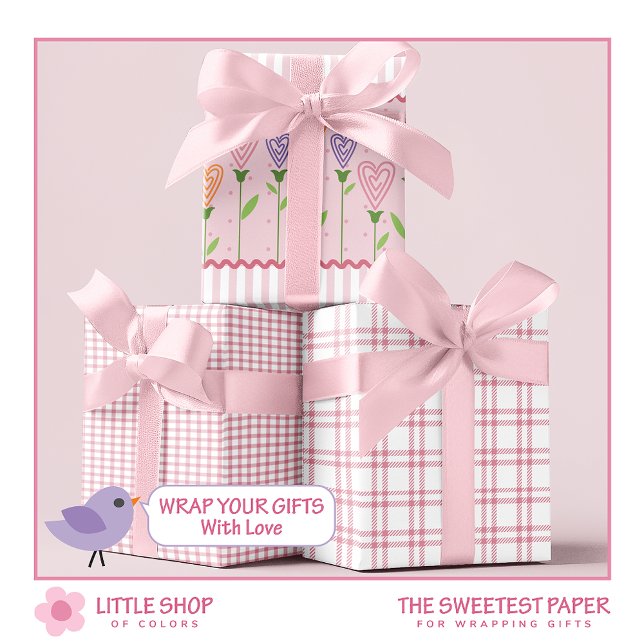 Hoja De Papel De Regalo Flores de corazón (Subido por el creador)