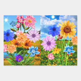 Hoja De Papel De Regalo Flores de flores estéticas elegantes - regalo