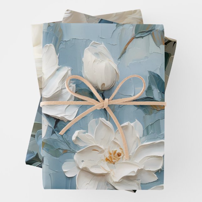 Hoja De Papel De Regalo Flores de gardenia blancas (In situ)