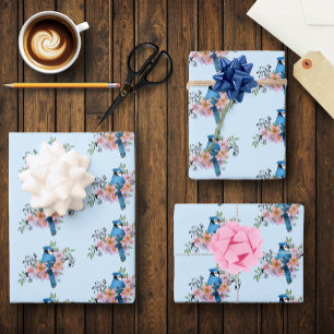 Hoja De Papel De Regalo Flores de la Primavera de Jay Azul