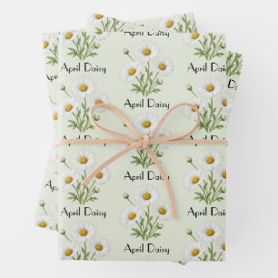 Hoja De Papel De Regalo Flores de margarita de abril