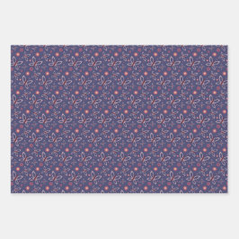 Hoja De Papel De Regalo Flores de mariposas y corazón