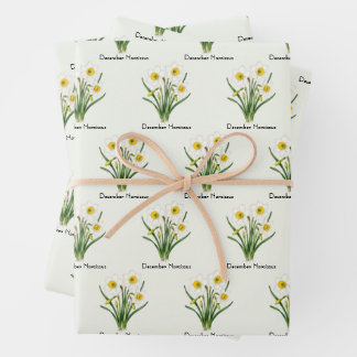 Hoja De Papel De Regalo Flores de Narciso de Diciembre